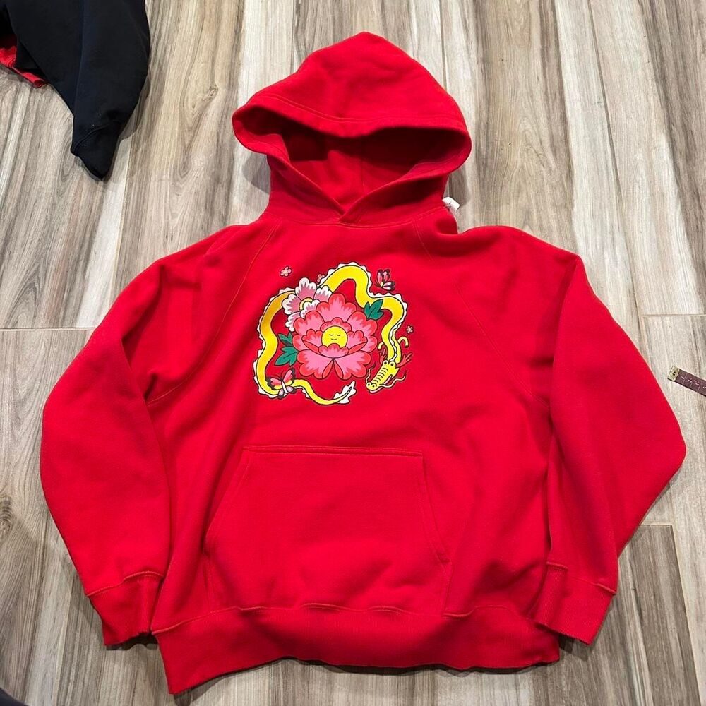 Aritzia Lunar New Year Lotus Men's Red Hoodie